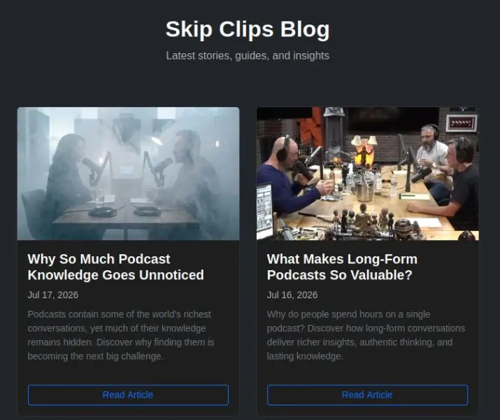 Skip Clips Blog Launch